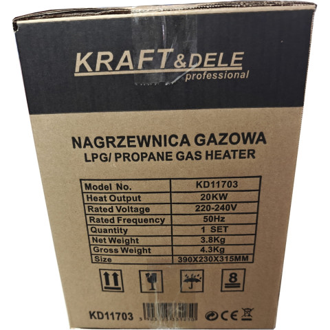 Газова теплова гармата KRAFT&DELE 20kW (KD11703)