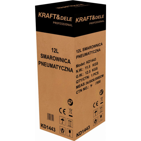 Автоматична шприц-мастильниця пневматична KRAFT&DELE 12L (KD1443)