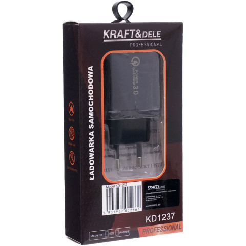 Мережевий зарядний пристрій KRAFT&DELE QUICK CHARGE 3.0 (KD1237)