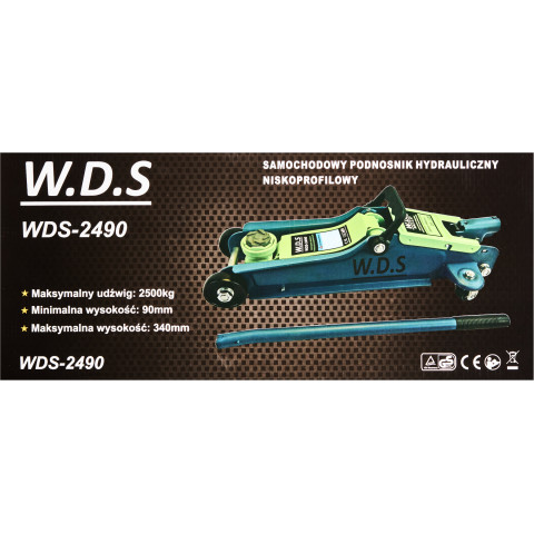 Підкатний домкрат W.D.S низькопрофільний 2,5т (WDS2490)
