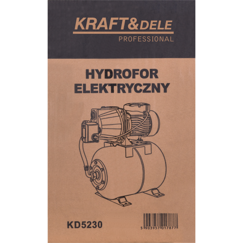 Гідрофор електричний KRAFT&DELE 1200W 3600L/H ZBIORNIK 24L (KD5230)