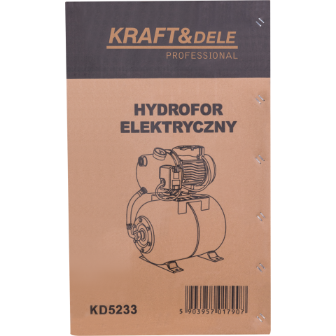 Гідрофор електричний KRAFT&DELE HYDROFOR 1300W 6000L/H ZBIORNIK 50L (KD5233)