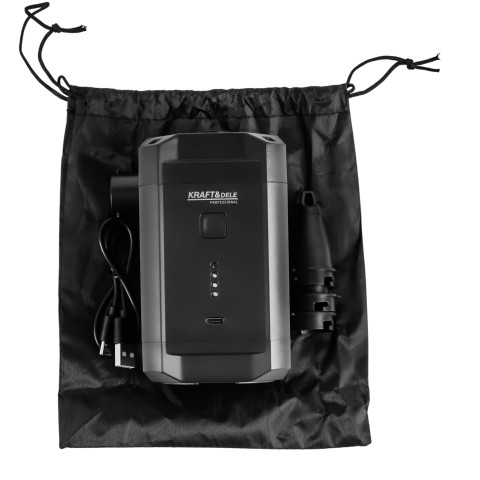 Акумуляторний насос KRAFT&DELE 5500mAh з USB-C зарядкою та насадками (KD5501)