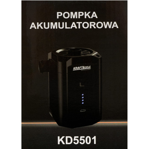 Акумуляторний насос KRAFT&DELE 5500mAh з USB-C зарядкою та насадками (KD5501)