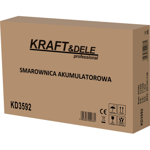 Акумуляторна змащувальна гармата KRAFT&DELE 21V 3Ah + валіза (KD3592)
