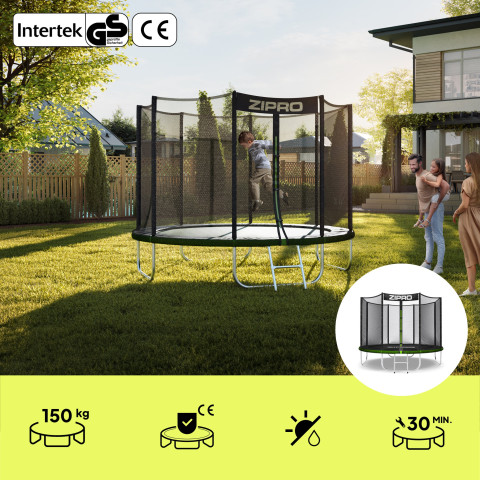 Садовий батут Zipro Jump Pro з зовнішньою сіткою 8FT 252см (979602)