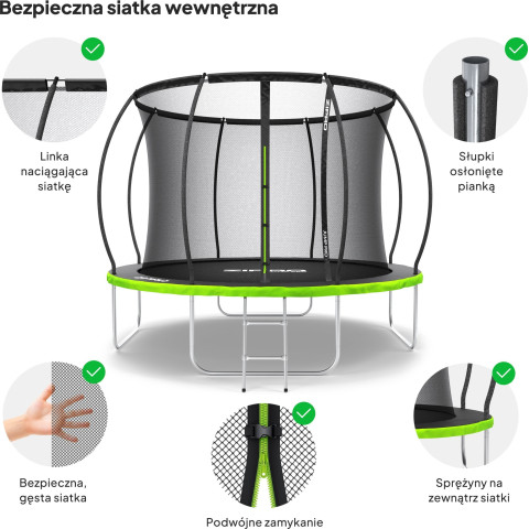 Садовий батут Zipro Jump Pro Premium з внутрішньою сіткою 10FT 312см (5941402)