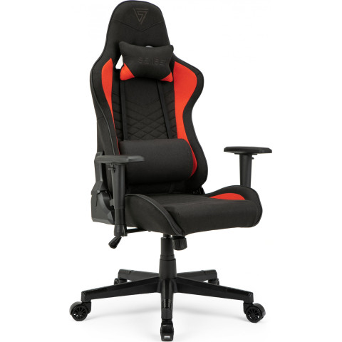Геймерське крісло SENSE7 Spellcaster тканинне чорно-червоне (8148271)