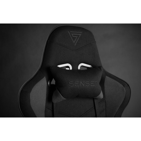 Геймерське крісло SENSE7 Spellcaster тканинне чорно-сіре (8148272)
