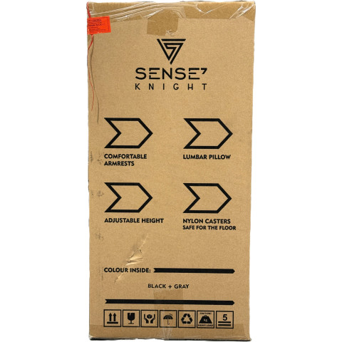 Геймерське крісло SENSE7 Knight тканинне чорно-сіре (8882866)