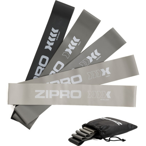 Еспандери Zipro Mini Band Latex різні рівні опору в наборі сірий 5 шт. (13112322)