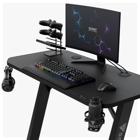 Стіл для геймерів SENSE7 Nomad Basic Чорний 120x60 см (13149227)