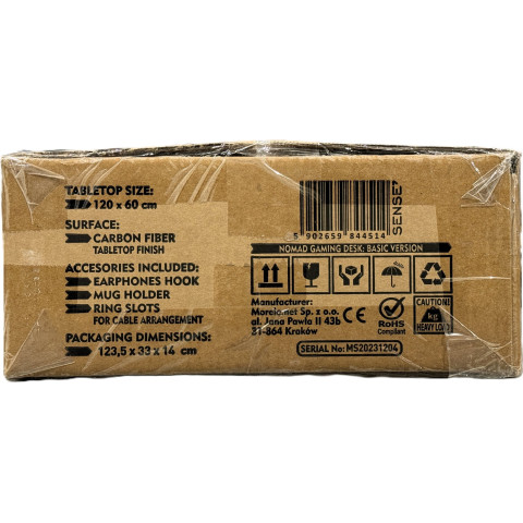 Стіл для геймерів SENSE7 Nomad Basic Чорний 120x60 см (13149227)