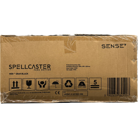 Геймерське крісло SENSE7 Spellcaster Fuku PU чорно-сіре (13182085)