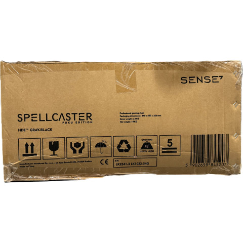Геймерське крісло SENSE7 Spellcaster Fuku PU чорно-сіре (13182085)