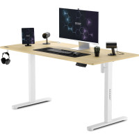 Стіл для геймерів з електрорегулюванням висоти SENSE7 Nojo Сосна 140x70 см біла сосна (13258029)