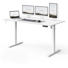 Стіл для геймерів з електрорегулюванням висоти SENSE7 NOJO LIGHT Білий 140x70 см (14491003)