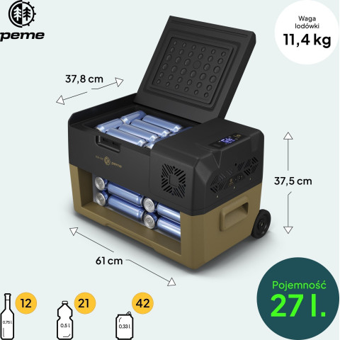 Автомобільний холодильник Peme Expedition 30 Storm Sand + кабель USB (8466232)