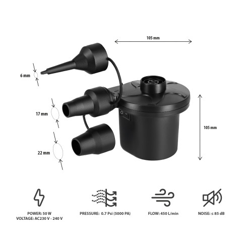 Електричний насос NILS CAMP NC17115 230-12V з перехідниками (15-02-500)