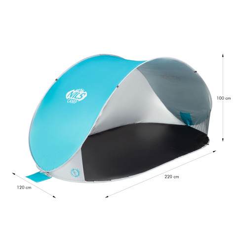 Намет пляжний саморозкладний NILS CAMP NC3174 бірюзовий-сірий (15-04-022)