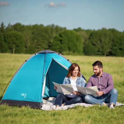 Намет кемпінговий Nils Camp NC3021 для 2 осіб, бірюзовий (15-04-065)