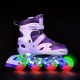 Роликові ковзани NILS EXTREME Moonbeam NA0189 LED з захистом, фіолетові, Розмір L (39-42) (16-29-003)