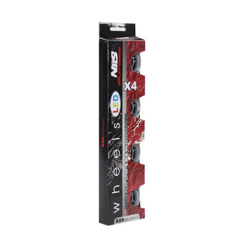 Колеса для роликів NILS EXTREME PU 64x24 82A LED-3 білі (4 шт.) (16-30-050)