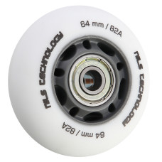 Колеса з підшипниками NILS EXTREME PU 64x24 82A білий матовий + ABEC-9 (16-32-032)