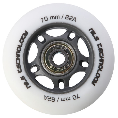 Колеса для роликів NILS EXTREME PU 70x24 82A білі матові (4 шт.) + підшипники ABEC-9 (8 шт.) (16-32-033)