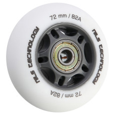 Колеса для роликів NILS EXTREME PU 72x24 82A білі матові (4 шт.) + підшипники ABEC-9 (8 шт.) (16-32-034)