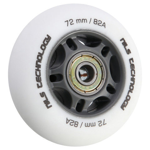 Колеса для роликів NILS EXTREME PU 72x24 82A білі матові (4 шт.) + підшипники ABEC-9 (8 шт.) (16-32-034)