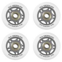 Комплект коліс для роликів NILS EXTREME PU 80x24 82A білий матовий (4 шт.) + підшипники ABEC-9 (8 шт.) (16-32-036)