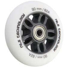 Комплект коліс для роликів NILS EXTREME PU 90x24 82A 4шт білий матовий + підшипники ABEC-9 8шт (16-32-038)