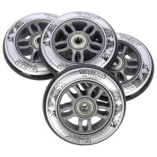 Колеса з підшипниками Nils Extreme PU 90x24 82A чорні (4 шт.) + ABEC-9 хром (8 шт.) (16-32-045)