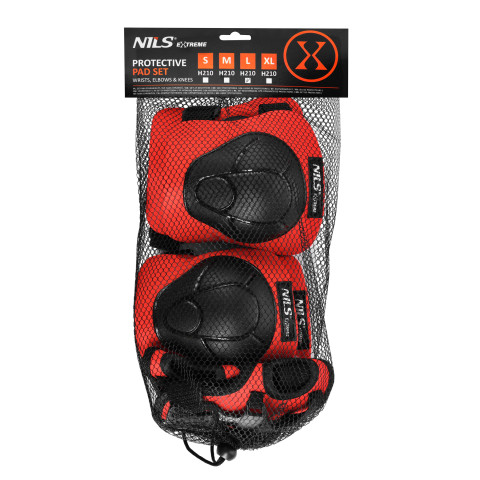 Комплект захисту для ролерів та скейтбордистів NILS EXTREME H210 Червоний Розмір XS (16-60-209)