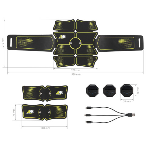 Електростимулятор м'язів преса та рук HMS ABS Master Pro Super (17-22-275)