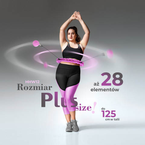Хула-хуп з обважнювачем HMS HHW12 Plus Size фіолетовий (17-44-620)