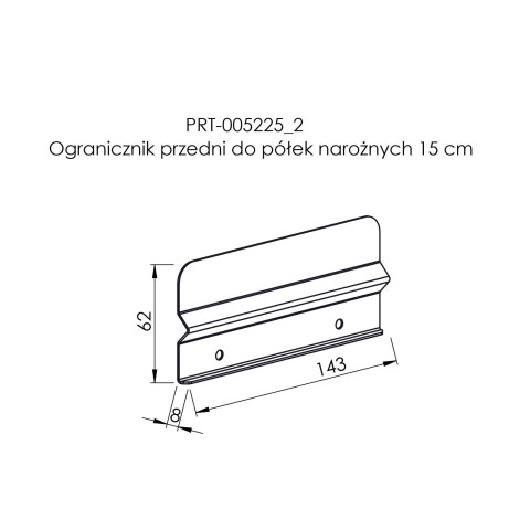 Передній обмежувач для кутової полиці Marbo, 15 см (29492)