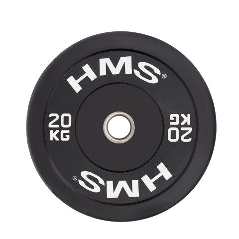 Диск олімпійський бампернийний HMS BBR20 20кг чорний (17-61-018)