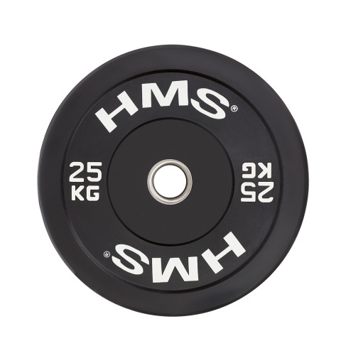 Диск олімпійський бампернийний HMS BBR25 25кг чорний (17-61-019)