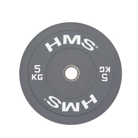 Диск олімпійський бамперний 5кг HMS CBR05 сірий (17-61-020)
