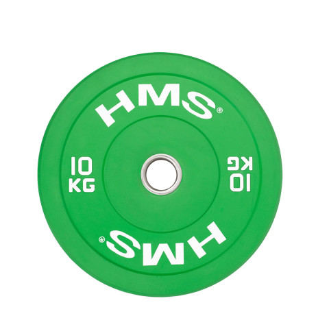 Диск олімпійський бамперний 10кг HMS CBR10 зелений (17-61-021)