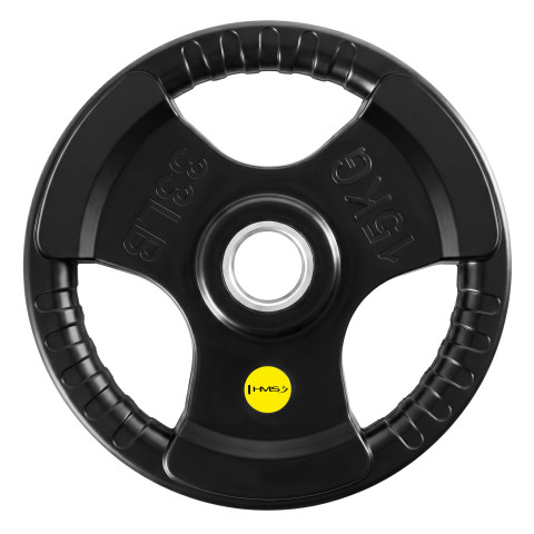Олімпійський диск обгумований 15 кг HMS TOK15 PRO TALERZ OLIMPIJSKI OGUMOWANY чорний (17-61-176)