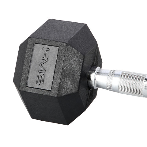 Обгумовані гантелі 14 кг HEX PRO чорні HMS (17-66-082)