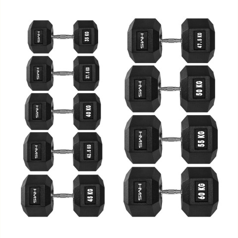 Гантель з фіксованою вагою HMS HEX Pro 60кг (17-66-133)